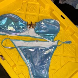 SHEIN Iridescent Blue Bikini with Starfish Detail